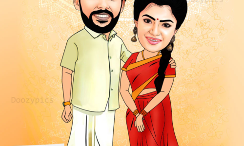 Celebrate Tradition with Personalized Traditional Couple Caricature Art